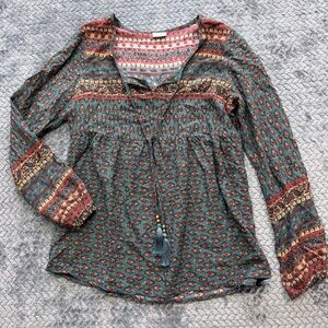 Lascana Boho Peasant Tassel Top size 4